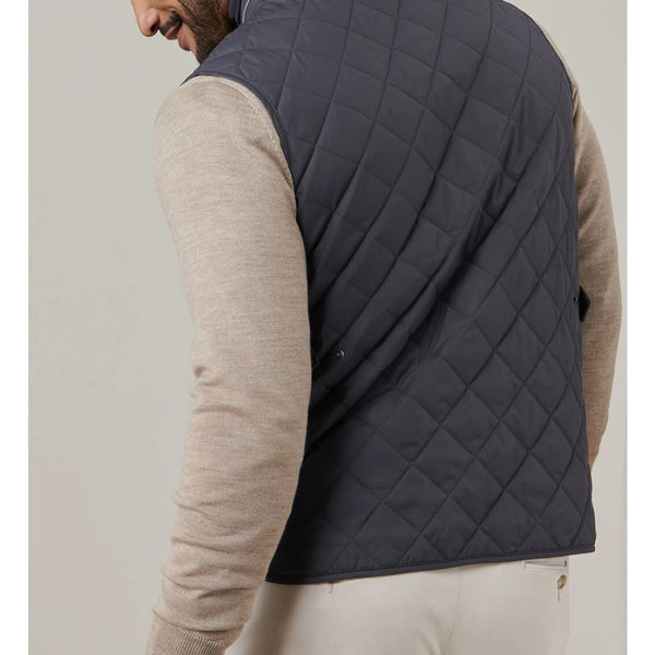 Peter Millar Essex Quilted Vest XL Iron Gray Full Zip Recycled Polyester NWOT