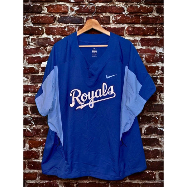 Kansas City Royals Nike Authentic Dugout Pullover Jacket 2XL Blue MLB Field Rare