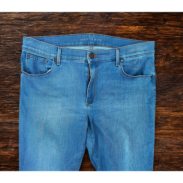 Mott & Bow Jane Mid-Rise Skinny Jeans Women’s 32x28 Light Blue Denim Stretch