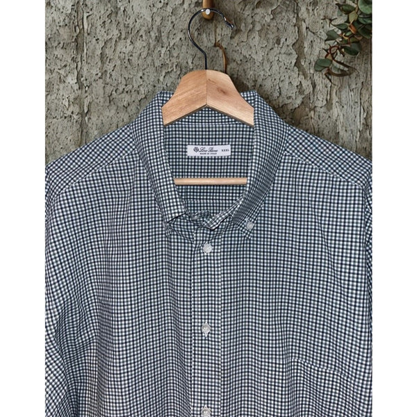 Loro Piana Italy Cotton Flannel Gingham Button Down Shirt Men's 3XL MAB1852