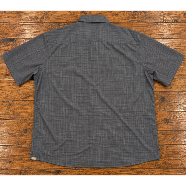 Kuhl Karib Stripe Shirt Men's XL Gray Short Sleeve Performance Button Up 7460
