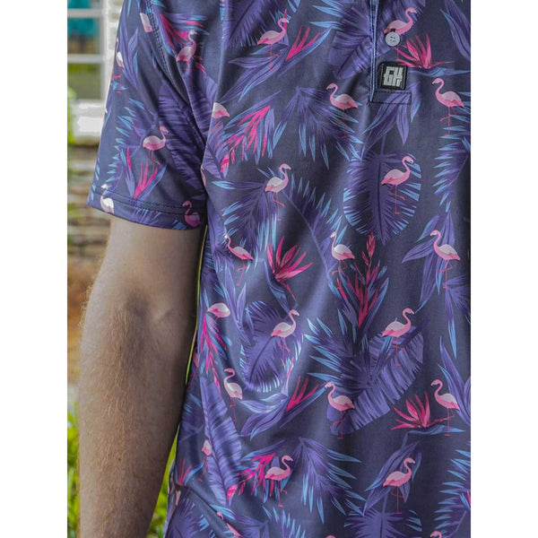 Greater Half GH Polo Shirt Mens XL Flamingo Mingos Polo Performance Golf Stretch