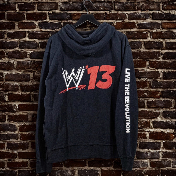 CM Punk WWE 2K13 Zip Hoodie Sweatshirt Live The Revolution Black Mens Large