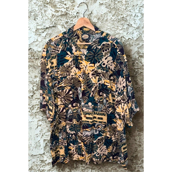 Tommy Bahama Hawaiian Shirt Men’s 2XL Rayon Aloha Safari Floral Vintage