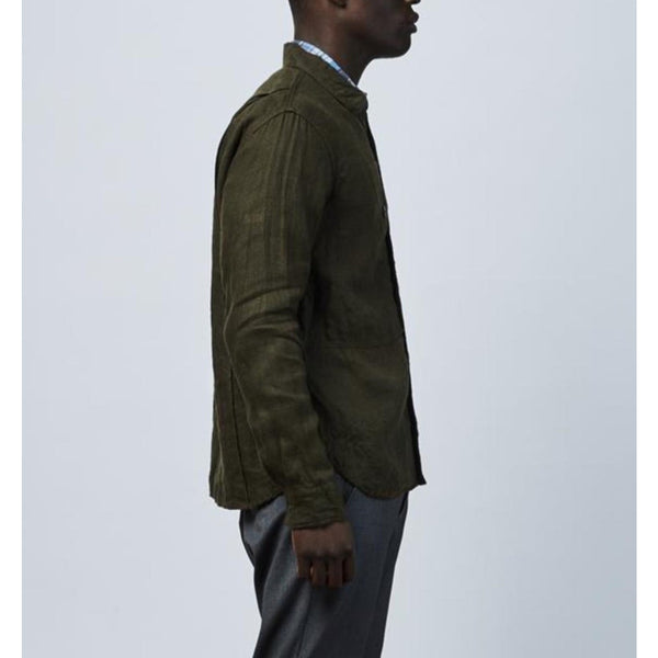 Sage de Cret Linen Wool Winter Overshirt Military Green M Japan NF-1807 Rare