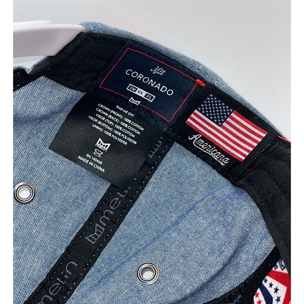 Melin Coronado Brick Mill “United” Chambray Classic Hat 58cm NWOT Americana