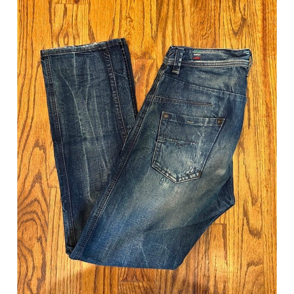 Diesel Darron Jeans Sz. 30x30 Distressed Slim Tapered Italy Designer Denim 0818Y