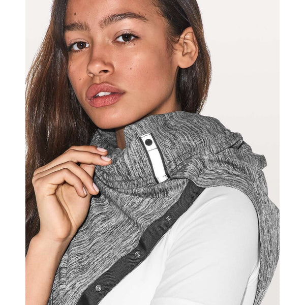 Lululemon Vinyasa Scarf Rulu Space Dye Camo Seal Grey Deep Coal Snap Wrap NWOT