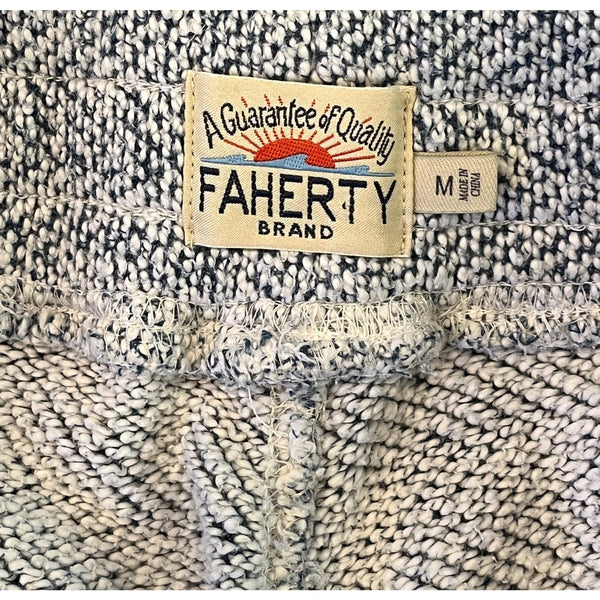 Faherty Whitewater Sweatshorts Men's M Grey Shell Jacquard Knit Organic Cotton