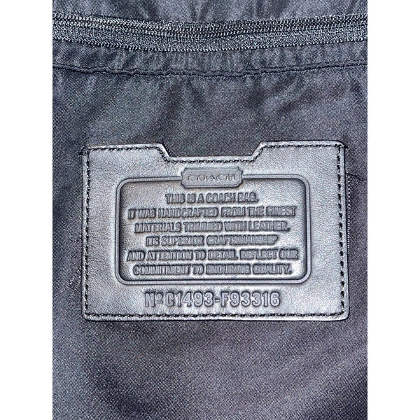 Coach Varick F93316 Nylon Messenger Garment Bag Black Leather Trim Travel Rare