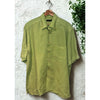 Ermenegildo Zegna Linen Blend Shirt Mens L Green Italy Camp Button Pocket Luxury