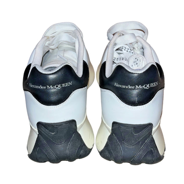 Alexander McQueen Sprint Runner Sneakers Athletic Shoes Black/White Sz. 11/44