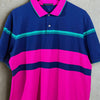 Greyson Polo Shirt Men’s XL Blue Pink Colorblock Stripe Pima Golf Polo