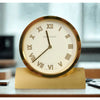 Tiffany & Co Swiss Quartz Brass Desk Clock Roman Numerals Gold Tone Switzerland