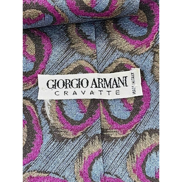 Giorgio Armani Cravatte 100% Silk Tie Abstract Pattern Made in Italy