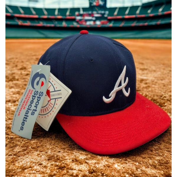 Atlanta Braves MLB Sports Specialties Pro Fitted Plain Logo Wool Hat Sz 7 5/8