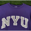 NYU New York University Champion Sweatshirt Crewneck Purple S