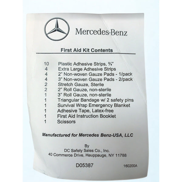 Mercedes-Benz OEM First Aid Kit Q 4 86 0043 Q4860043 Genuine Factory Original