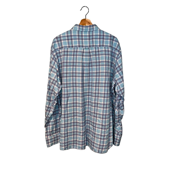 Peter Millar Boardsail Plaid Button Down Shirt Men's XL Cotton Silk $149 EUC