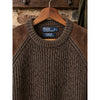 Polo Ralph Lauren Military Commando Shooting Jumper Wool Alpaca Leather Sz L