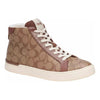 Coach Clip High Top Sneakers G5367 Sig PVC Khaki Saddle Women’s 10B NIB