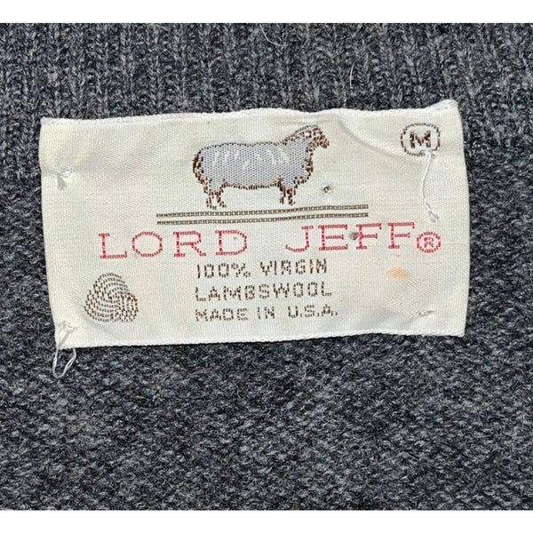 Lord Jeff Argyle Shetland Wool Sweater Vest USA Made Mens M Vintage 80s