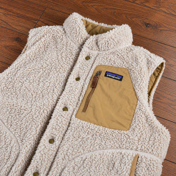 Patagonia Reversible Bivy Down Vest Men's XL Moose Brown Sherpa Fleece $229