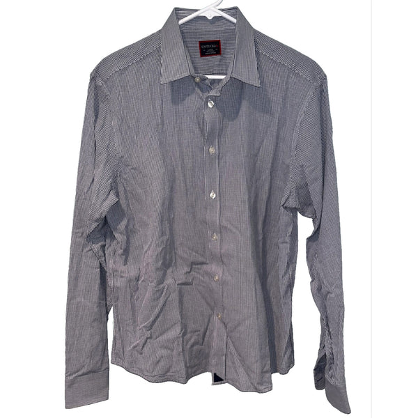 UNTUCKit Mens L Blue Check Button Up Shirt Long Sleeve Casual Spring 2017