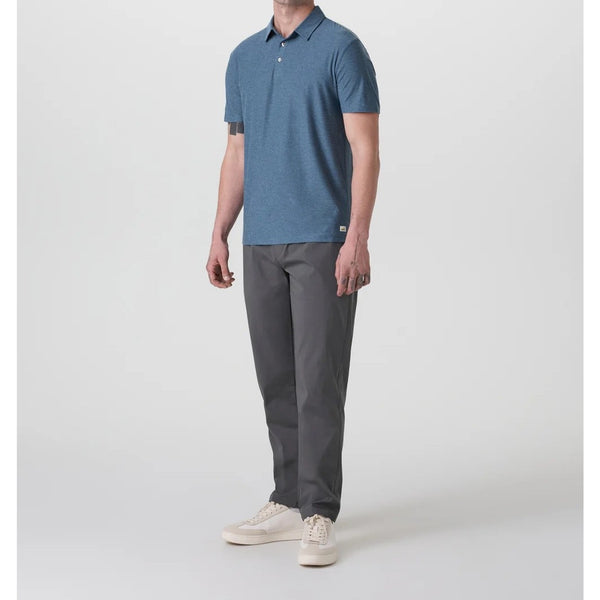 Vuori Strato Tech Polo Large Heather Blue Performance Stretch Golf Polo V188