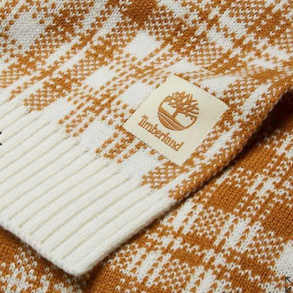 Timberland Scarf Buffalo Plaid Beige Off-White FabFitFun Fall 2023 10" x 68" $60