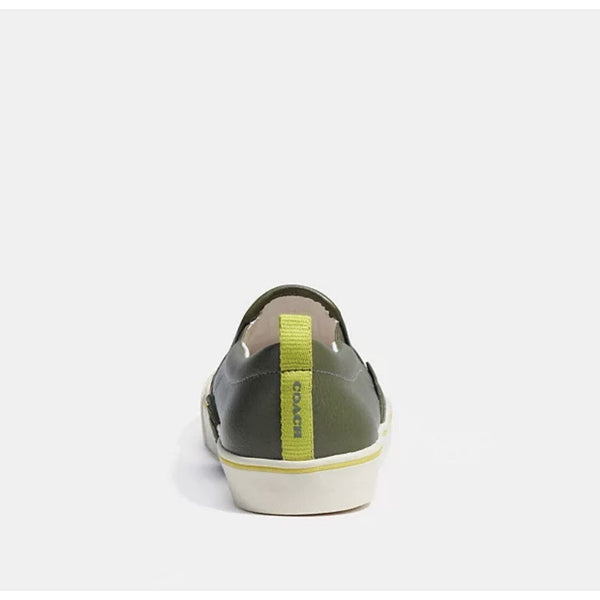 Coach CA283 Printed Pebble Skate Sneakers Army Green Men’s Sz 9.5D NIB
