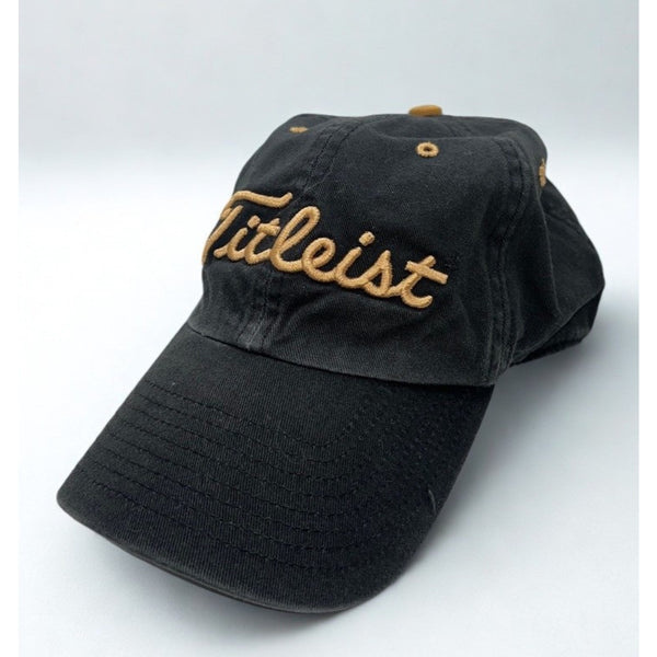 Titleist Wake Forest Hat Black Gold Adjustable Strapback Cap Sunfaded Golf