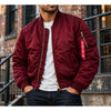 Alpha Industries MA-1 Flight Bomber Jacket Men's L Burgundy Orange Reversible