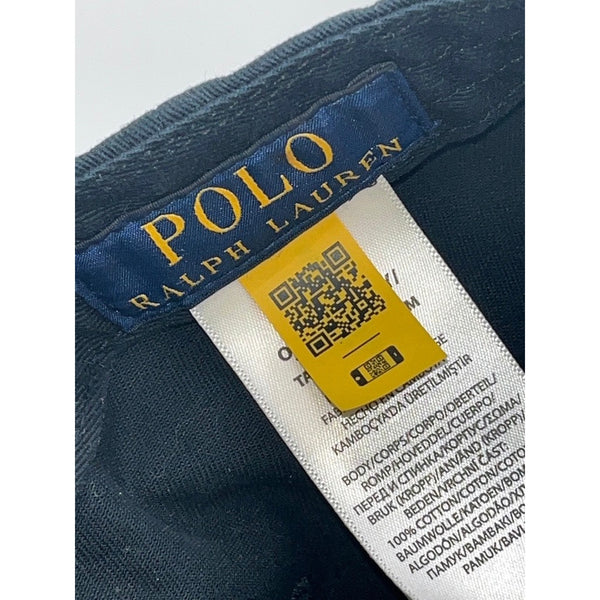 Polo Ralph Lauren Gold Pony Logo Hat Black Adjustable Strapback Rare EUC