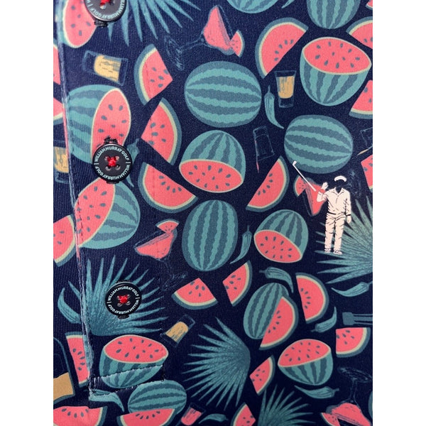 William Murray Seed Spitters Polo Shirt Golf Watermelon Print Men's Large NWOT