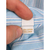 Brioni Mens XL Blue Striped Linen Cotton Button Down Shirt Made Italy Luxury
