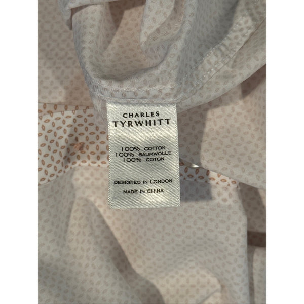 Charles Tyrwhitt Dress Shirt Non Iron Slim Fit Geometric Spotted Sz. L