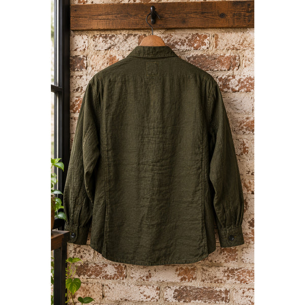 Sage de Cret Linen Wool Winter Overshirt Military Green M Japan NF-1807 Rare