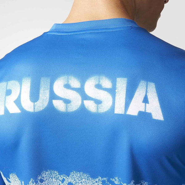 Russia Euro 2016 Away Pre-Match Training Jersey Adidas Climacool Blue White XL