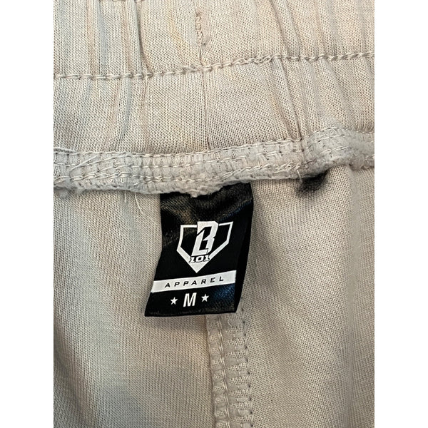 Baseball Lifestyle 101 B101 Diamond Relaxed Fit Sweatshorts Mens M Cream NWOT