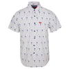 Dixxon The Gnartini Party Shirt Men's 5XL White Martini Print Button Up NWOT