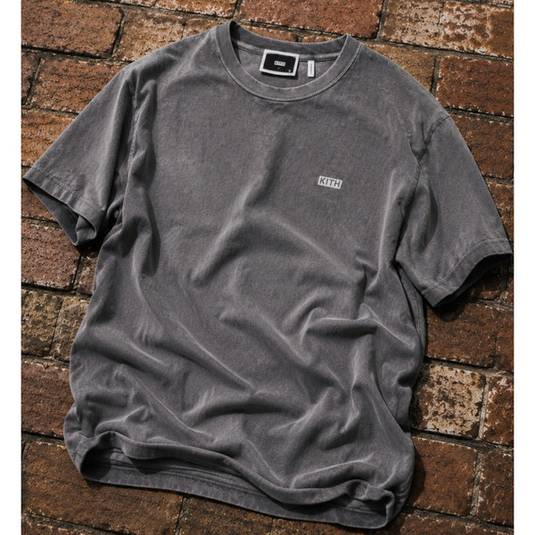 Kith Vintage Sunfaded Washed Gray Logo Crewneck T-Shirt Small Cotton Cut Hem USA