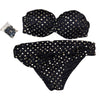 Victoria's Secret Very Sexy Bombshell Black & Gold Polka Dots Bikini Sz M 36C