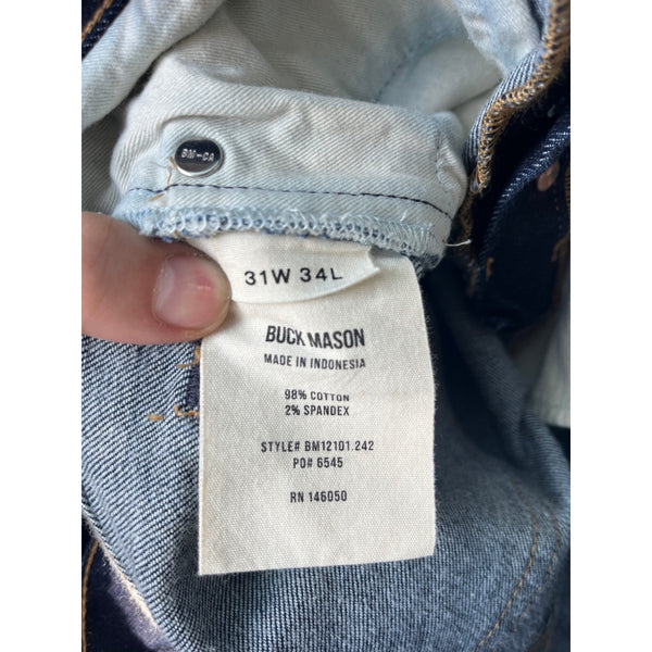 Buck Mason Maverick Slim Jeans 31x34 Blue 14oz Double Dipped Japanese Denim