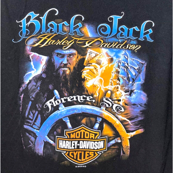 Harley-Davidson Black Jack Florence SC Full Throttle T-Shirt Men's Medium Rare