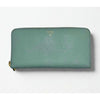 Fossil Zip Around Pebbled Leather Wallet Mint Green Gold Hardware Clutch