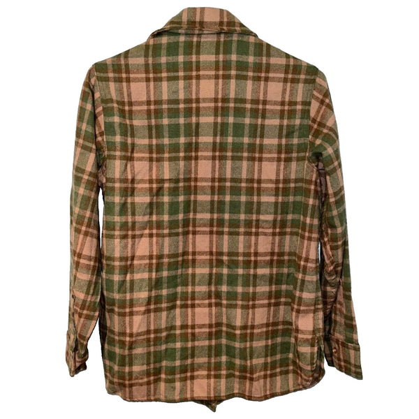 Woolrich Wool Jacket Work Shirt Womens Sz. 14 Plaid Long Sleeve Vintage