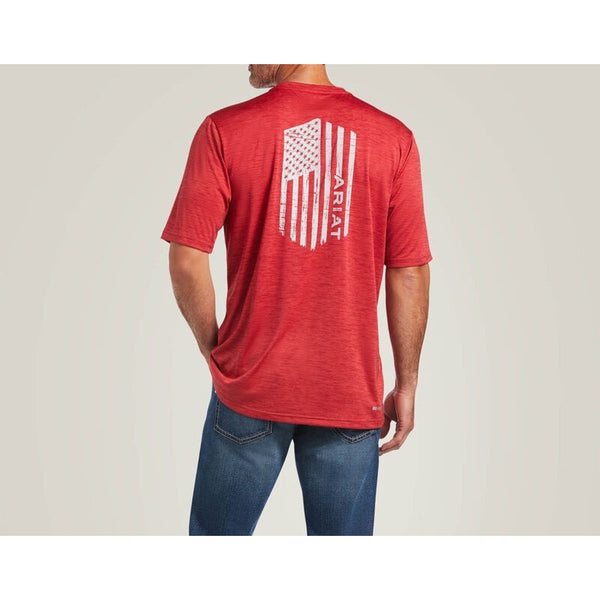 Ariat Charger Flag Tee XL Red AriatTEK Patriotic USA Shirt NWOT