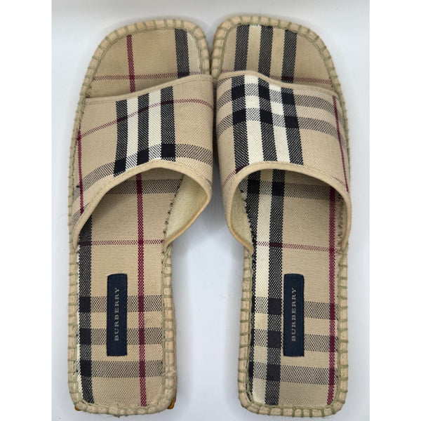 Burberry Nova Check Espadrille Slides Size EUR 40 US 9.5 Authentic