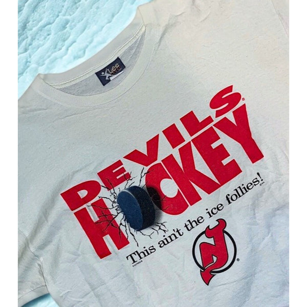 New Jersey Devils Lee Sport Nutmeg This Ain't The Ice Follies Shirt 2XL Vintage